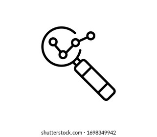 Analysis Premium Line Symbol. Einfaches hochwertiges Piktogramm. Moderne Kontursymbole. Schlagt Vektorgrafik auf weißem Hintergrund. 