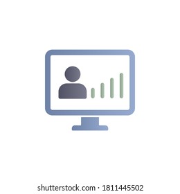 Analysis presentation, business, online, training color gradient vector icon