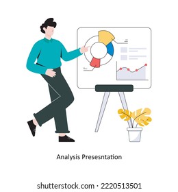 Analysis presentation flat style design vector illustration. stock illustration