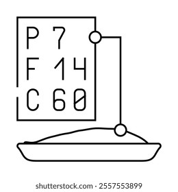 analysis for protein, fat and carbohydrates line icon vector. analysis for protein, fat and carbohydrates sign. isolated contour symbol black illustration