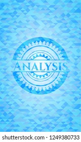 Analysis realistic sky blue mosaic emblem