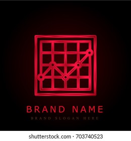 Analysis red chromium metallic logo