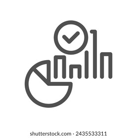 Analysis related icon outline and linear vector.