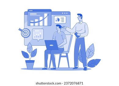 Analysis Report Illustration concept on white background