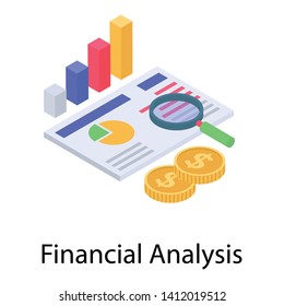 Analysis Report Isometric Icon Design Stock Vector (Royalty Free ...