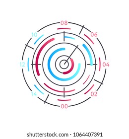 Analysis round graphic isolated on white background. Infographic element for business presentation vector illustration.
