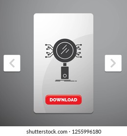 Analysis, Search, information, research, Security Glyph Icon in Carousal Pagination Slider Design & Red Download Button