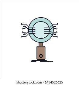 Analysis, Search, information, research, Security Flat Color Icon Vector