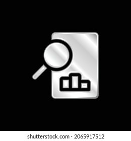 Analysis silver plated metallic icon