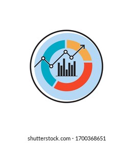 Analysis Stock Market Icon Logo Design template, Element. stock market chart logo vector illustration.