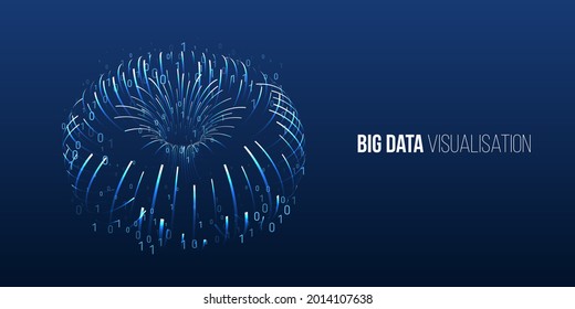 Analysis and structuring of information. Сonceptual vector illustration Data array. Big data visualization. Filtering machine algorithms.