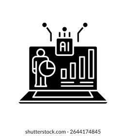 analysis student progress black flat icon for digital and print projects.  Minimal clean icons for apps and websites. Modern simple icons for UI UX and branding
