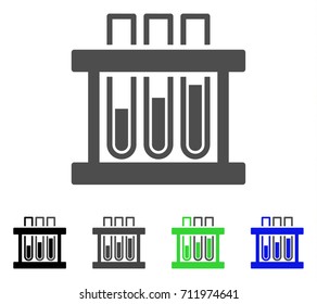 Analysis Test-Tubes icon. Vector illustration style is a flat iconic analysis test-tubes symbol with black, gray, green, blue color versions. Designed for web and software interfaces.
