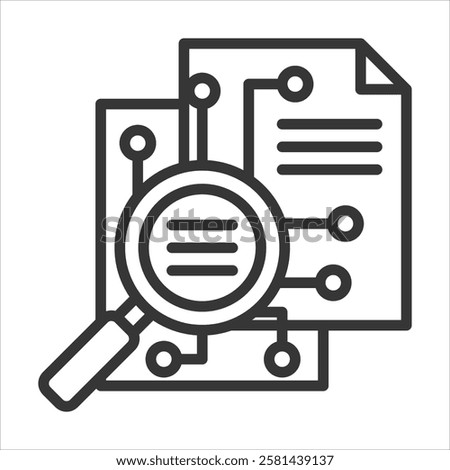 Analysis Text Icon Vector Illustration Outline
