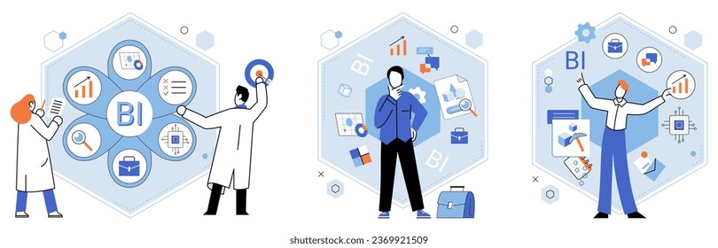 Analysis tool. Business intelligence. Vector illustration Infographics are effective in presenting information in visually appealing manner Information management is vital for efficient Information