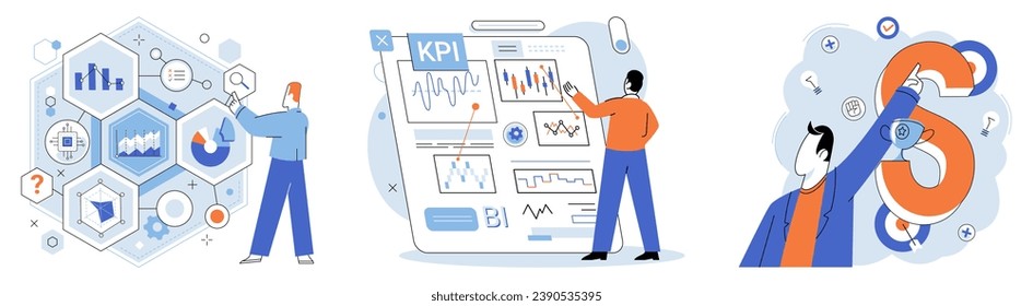 Analysis tool. Business intelligence. Vector illustration Search engine optimization enhances online visibility Planning is essential for effective project management Vectors are used for scalable