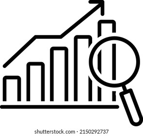 Analysis Trend Growth Icon. Increase Graph Symbol.