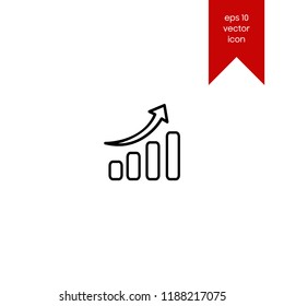 Analysis, upward arrow, chart, diagram vector icon