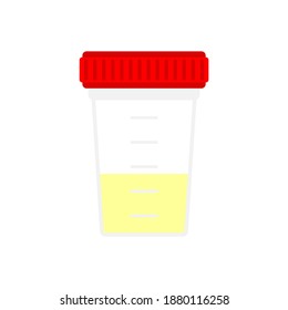 Analysis of urine. Plastic jar for analysis. Feces and urine collection container