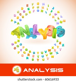 ANALYSIS. Vector 3d illustration.