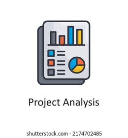 Analysis vector Filled outline Icon Design illustration. Project Managements Symbol on White background EPS 10 File