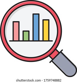 analysis vector flat color icon 