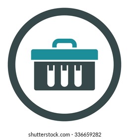 Analysis vector icon. Style is bicolor flat rounded symbol, soft blue colors, rounded angles, white background.