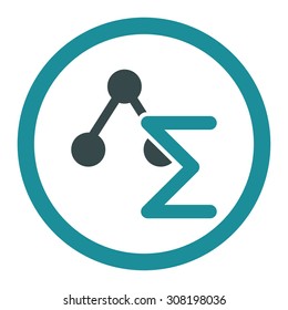Analysis vector icon. This flat rounded symbol uses soft blue colors and isolated on a white background.