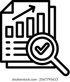 Analysis Vector Lineal Icon On White Background.