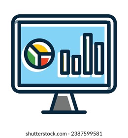Analysis Vector Thick Line Filled Dark Colors Icons For Personal And Commercial Use.
