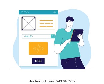 Analysis via gadgets to support web development, vector illustration.