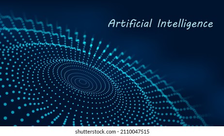 Analysis of virtual reality. Artificial Intelligence. Accumulation of data. Vector illustration.