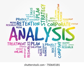 ANALYSIS word cloud collage, business concept background