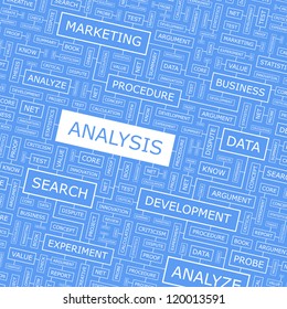 ANALYSIS. Word collage. Vector illustration.