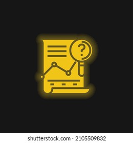 Analysis yellow glowing neon icon