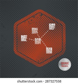 Analysis,stamp design on old dark background,grunge concept,vector