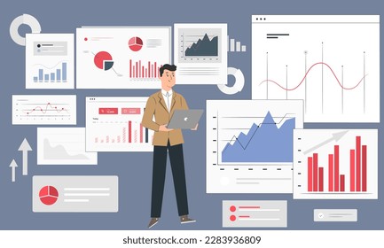 analyst analyzes infographics, diagram analysis