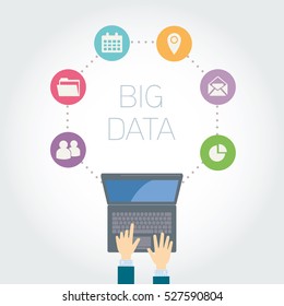 Analyst Big data icons vector illustration
