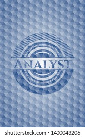 Analyst blue hexagon emblem. Vector Illustration. Detailed.