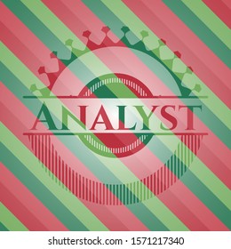 Analyst christmas style emblem. Vector Illustration. Detailed.