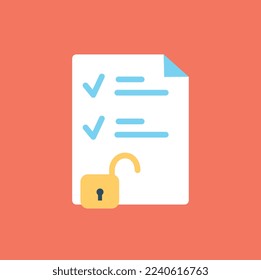 Icono de documento analista. Información y estadísticas, afiche o banner para el sitio web. Procesos institucionales y organización de una labor eficaz. Pegatina para las redes sociales. Dibujo vectorial plano de dibujos animados