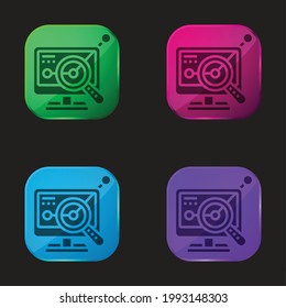 Analyst four color glass button icon
