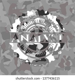 Analyst grey camouflage emblem