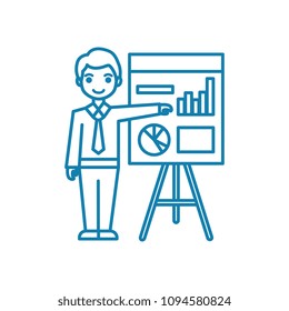 Analyst linear icon concept. Analyst line vector sign, symbol, illustration.