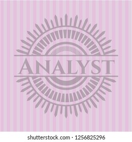 Analyst pink emblem. Vintage.