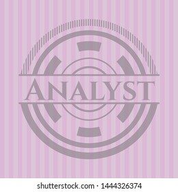 Analyst pink emblem. Vintage. Vector Illustration. Detailed.