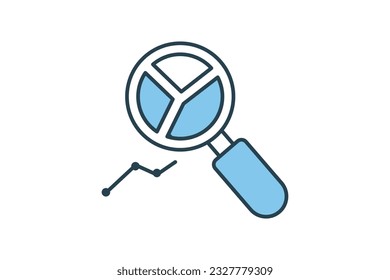 analyst search icon. icon related to Find, Search. Flat line icon style design. Simple vector design editable