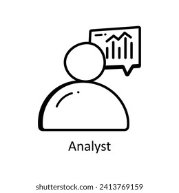 Analyst vector  outline doodle Design illustration. Symbol on White background EPS 10 File