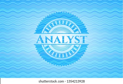 Analyst water wave emblem background.