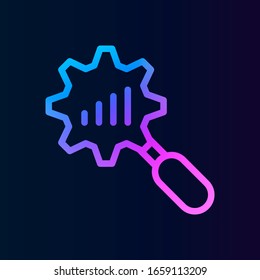 Analísticos, configuración, ícono de nolan amplificador. Línea delgada simple, vector de esquema de iconos de administración de proyectos para ui y ux, sitio web o aplicación móvil